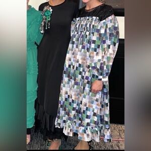 Multicolor Patterned Dress